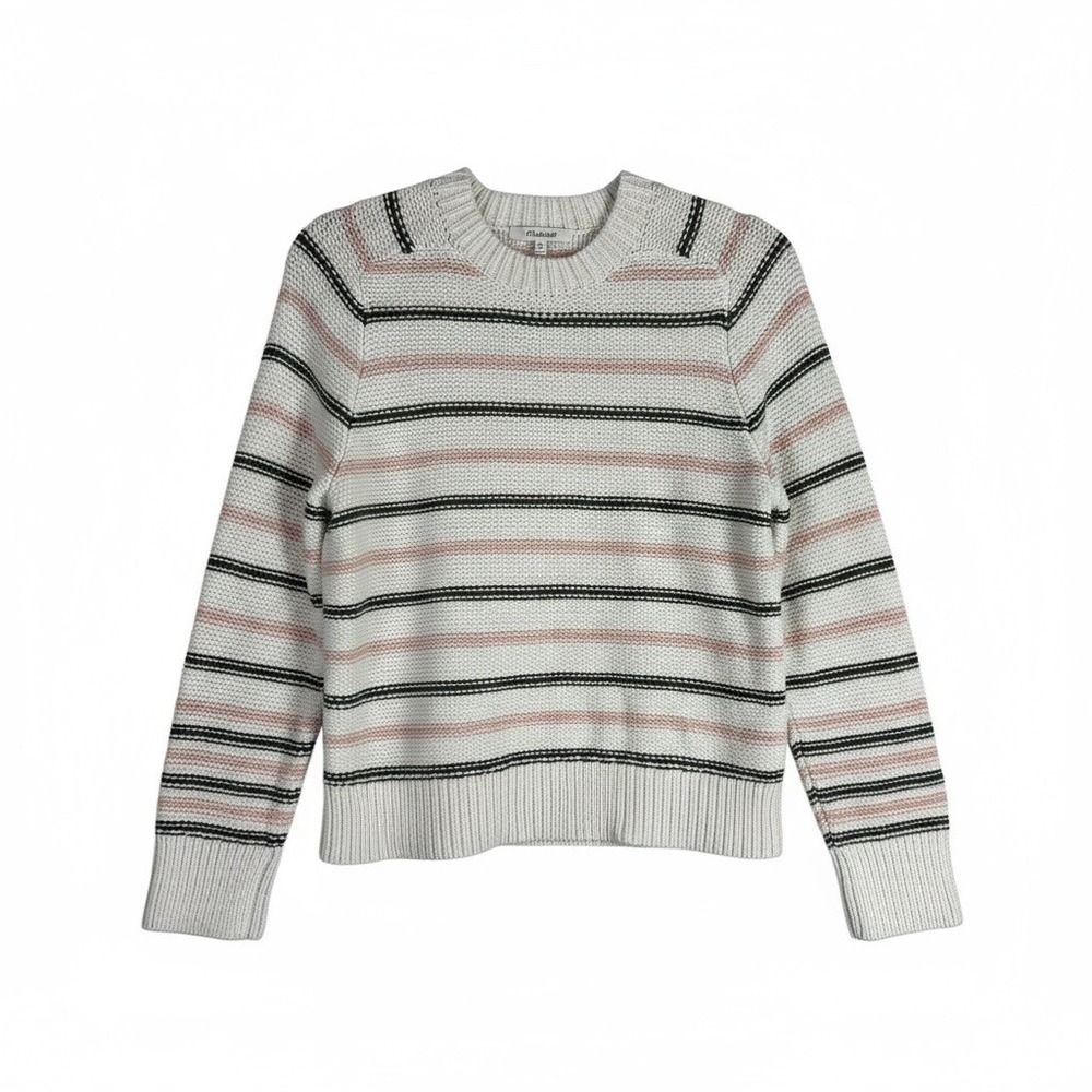 Madewell Coastal Grandma Striped Knit Sweater‎ Crewneck Long Sleeve Cotton Small - Picture 2 of 8